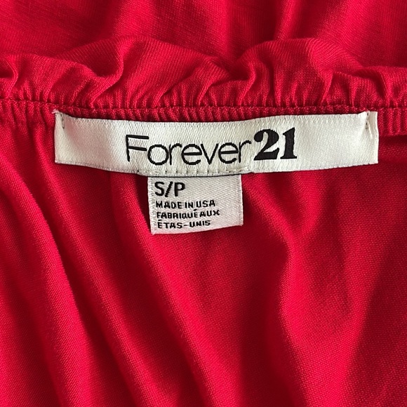 NWOT Forever 21 Red One Shoulder Ruffled Maxi Dress-Small - Picture 6 of 6